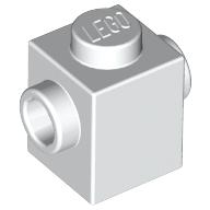 Lego kostka (kostička) 1x1 s nopy na dvou stranách, bílá (4213566, 4626882)